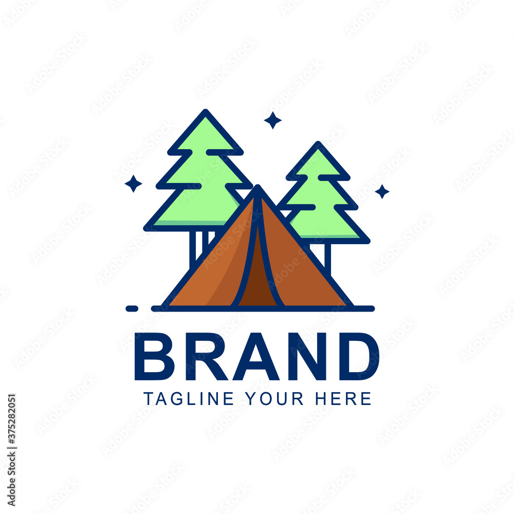 camping and outdoor adventure logo design. The emblem for cub scouts. camping and outdoor adventure logo design. The emblem for cub scouts.