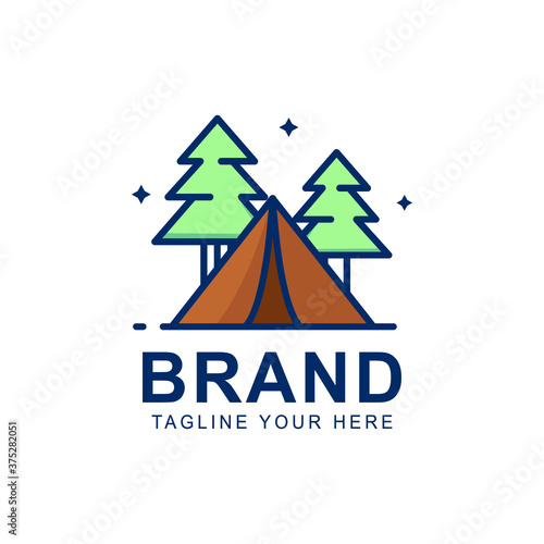 camping and outdoor adventure logo design. The emblem for cub scouts.