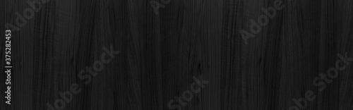 Panorama of Wood plank black timber texture background.Vintage table plywood woodwork hardwoods