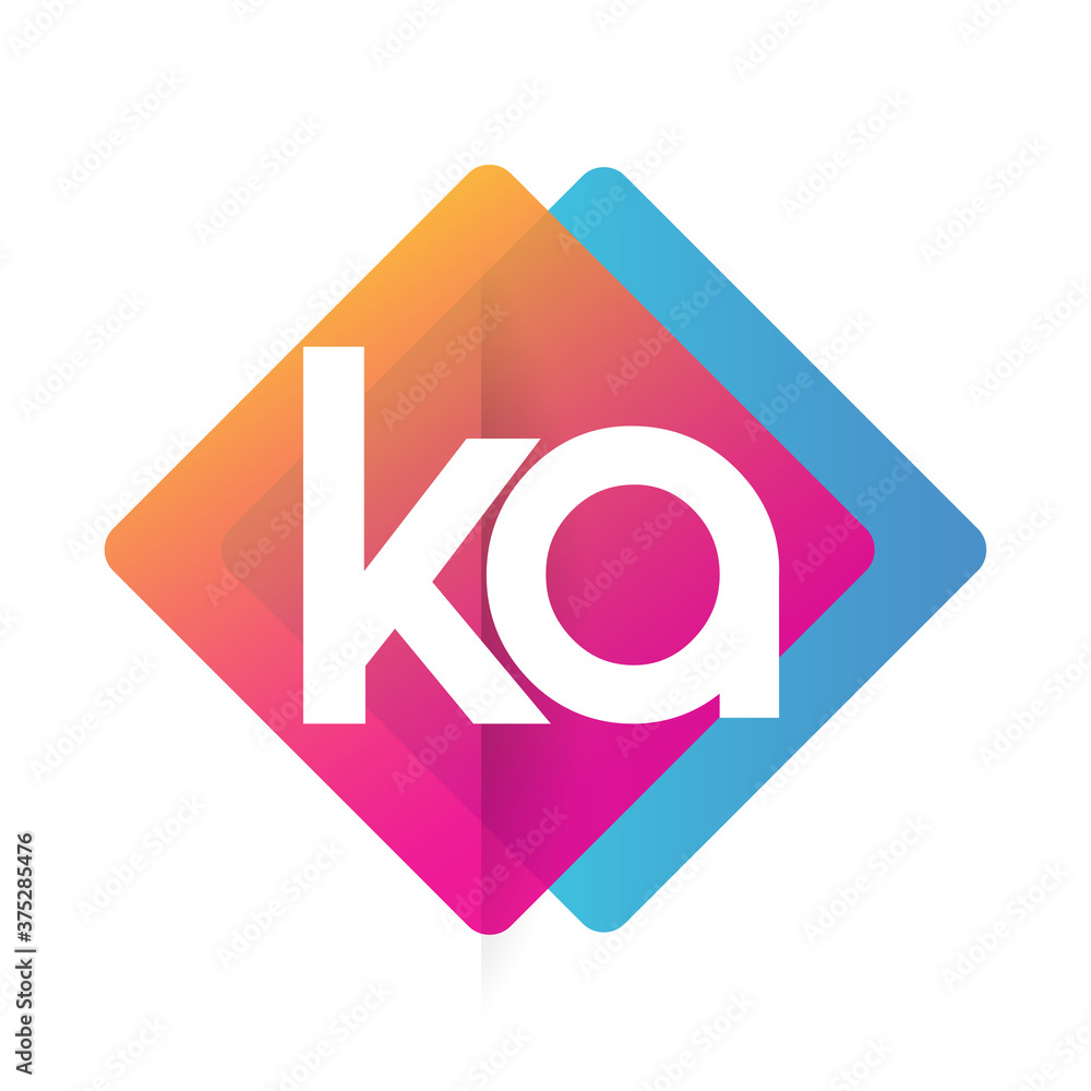 Letter KA logo with colorful geometric shape, letter combination logo design for creative industry, web, business and company. - obrazy, fototapety, plakaty 