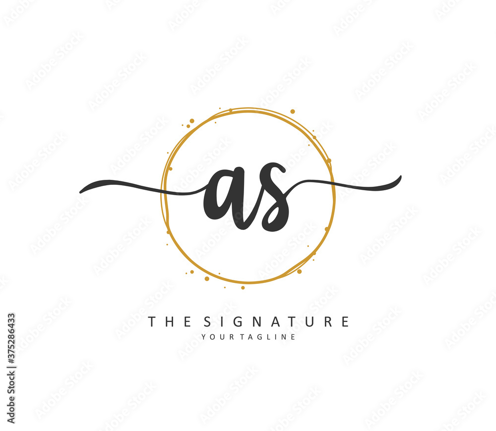 A S AS Initial letter handwriting and signature logo. A concept handwriting initial logo with template element. A S AS Initial letter handwriting and signature logo. A concept handwriting initial logo with template element.
