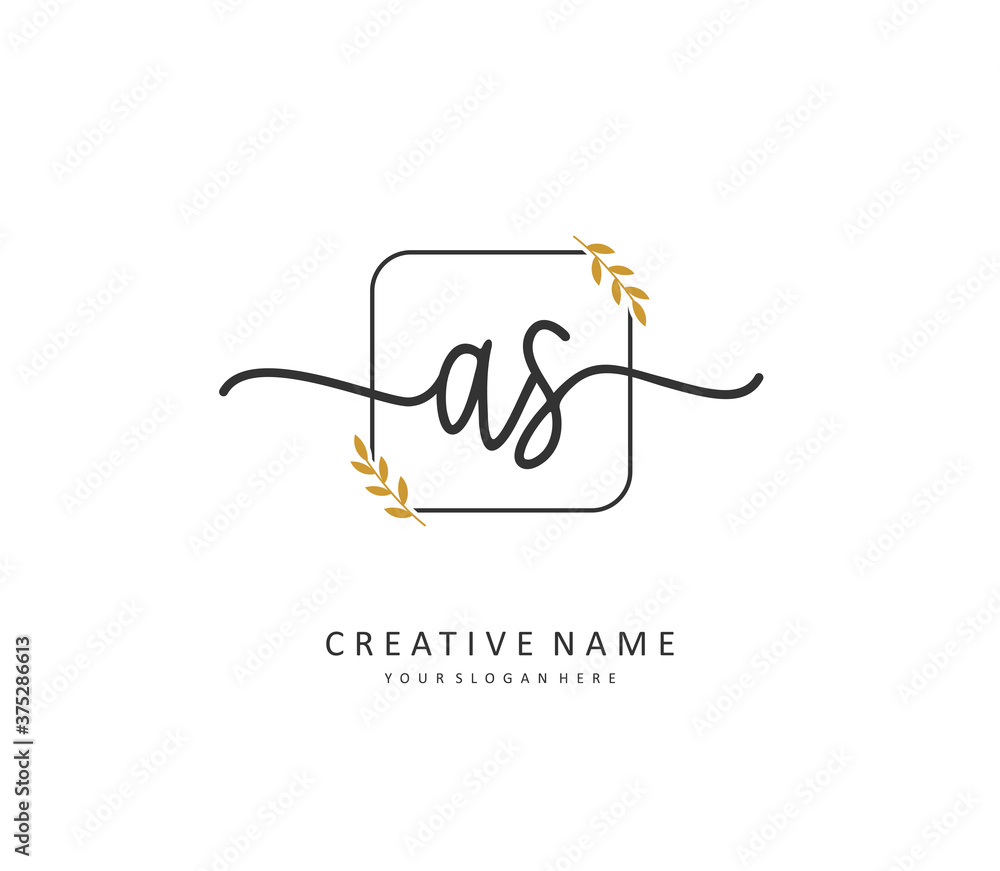 A S AS Initial letter handwriting and signature logo. A concept handwriting initial logo with template element. A S AS Initial letter handwriting and signature logo. A concept handwriting initial logo with template element.