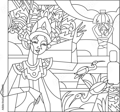 cartoon illustration of a man and woman