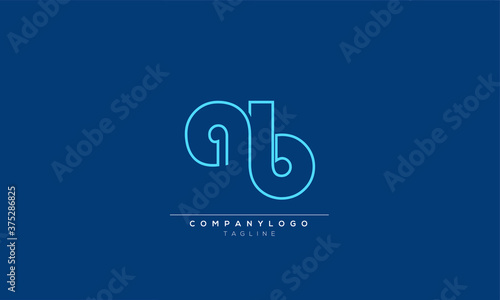 AB Abstract initial monogram letter alphabet logo design