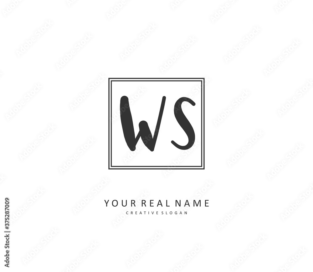 W S WS Initial letter handwriting and signature logo. A concept handwriting initial logo with template element. W S WS Initial letter handwriting and signature logo. A concept handwriting initial logo with template element.