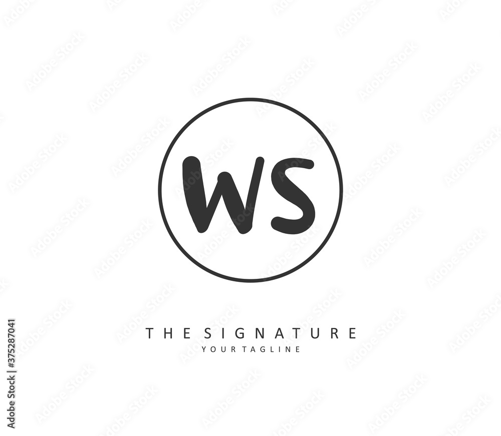 W S WS Initial letter handwriting and signature logo. A concept handwriting initial logo with template element. W S WS Initial letter handwriting and signature logo. A concept handwriting initial logo with template element.