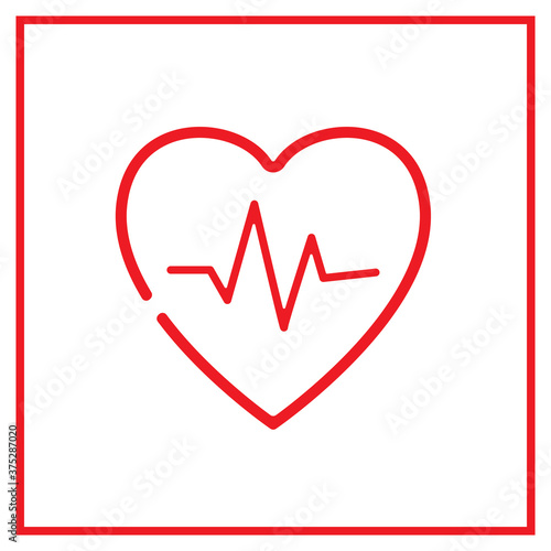 AED,automated external defibrillator / aed sign with heart and electricity symbol flat vector icon	
