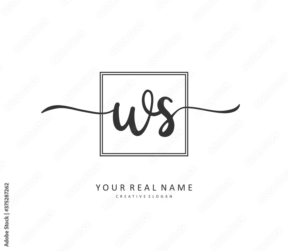 W S WS Initial letter handwriting and signature logo. A concept handwriting initial logo with template element. W S WS Initial letter handwriting and signature logo. A concept handwriting initial logo with template element.
