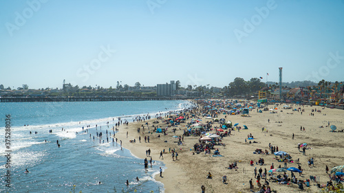 Crowded Santa Cruz Beach