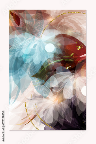 Abstract vector brochure template in floral style