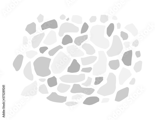 Cobblestone pattern pathway template background, vector graphics asset of cobblestones pattern template isolated on white background
