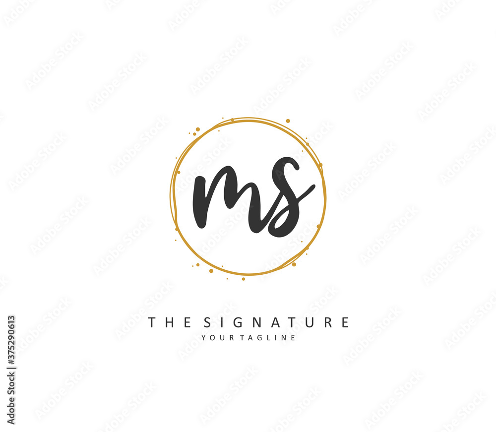 M S MS Initial letter handwriting and signature logo. A concept handwriting initial logo with template element. M S MS Initial letter handwriting and signature logo. A concept handwriting initial logo with template element.