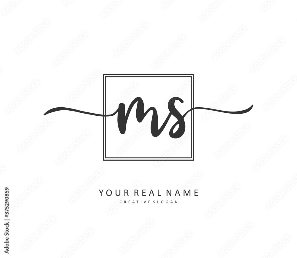 M S MS Initial letter handwriting and signature logo. A concept handwriting initial logo with template element. M S MS Initial letter handwriting and signature logo. A concept handwriting initial logo with template element.
