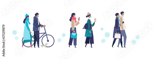 Men and women have a day off on new normal. Shopping, dating and walking.