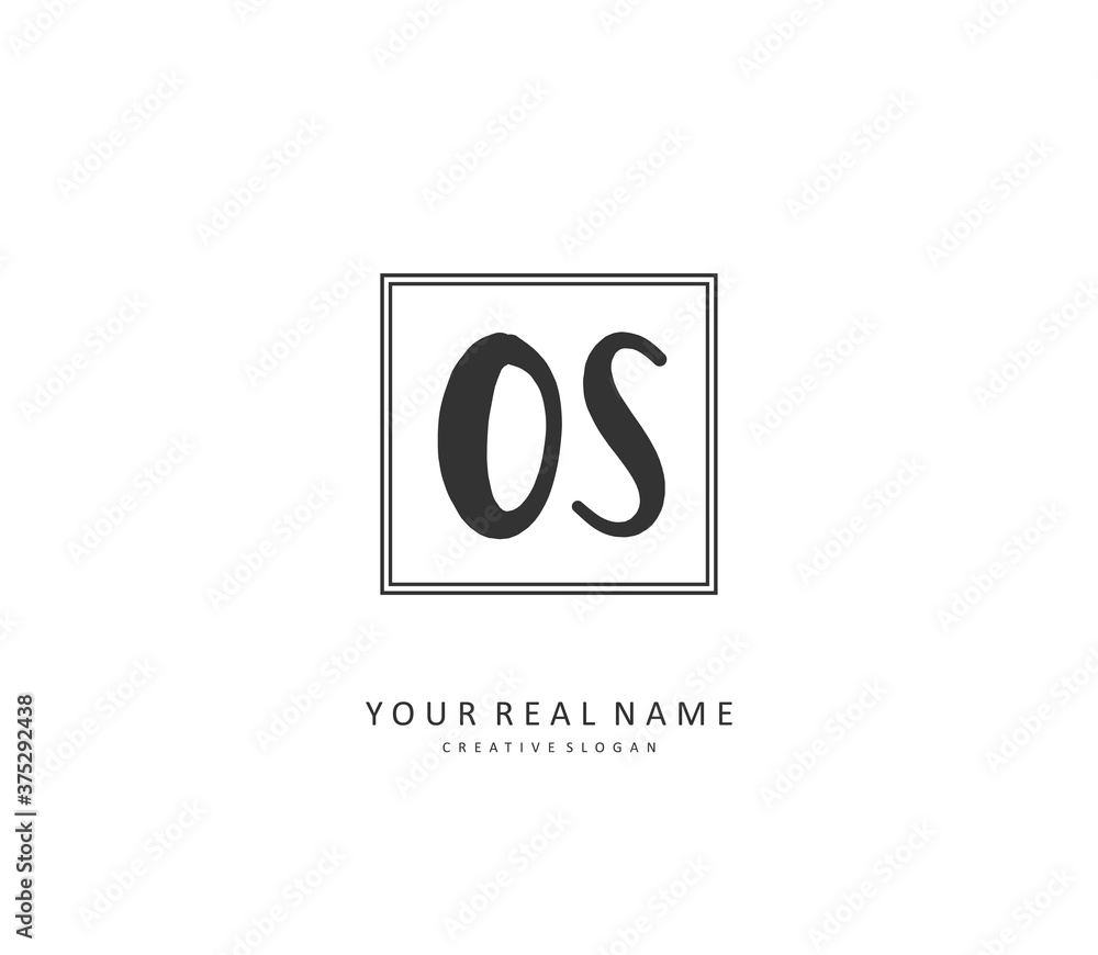 O S OS Initial letter handwriting and signature logo. A concept handwriting initial logo with template element. O S OS Initial letter handwriting and signature logo. A concept handwriting initial logo with template element.
