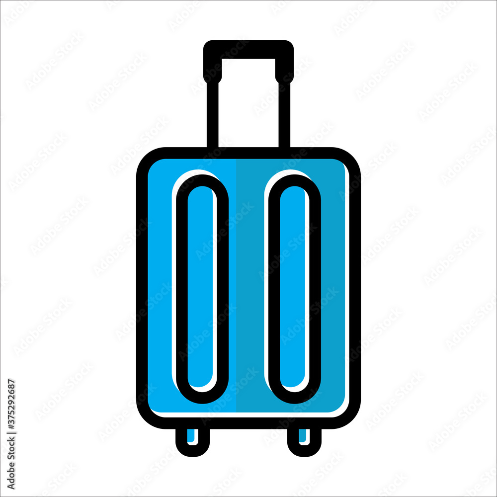 Travel bag flat icon. Design template vector Travel bag flat icon. Design template vector