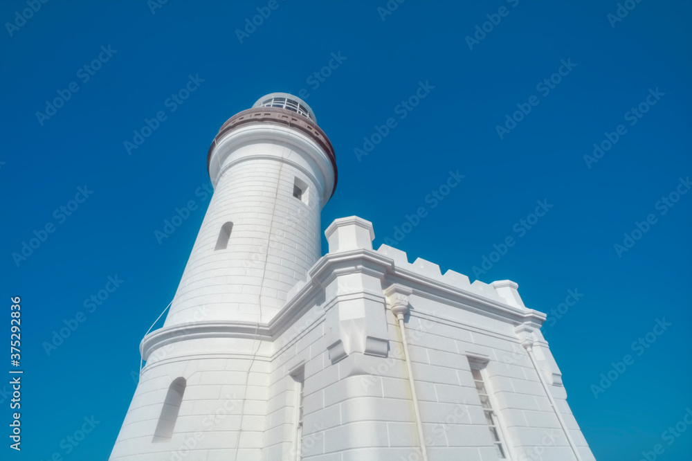 Looking up at the Cape Byron Lighthouse, Byron Bay, New South Wales, Australia