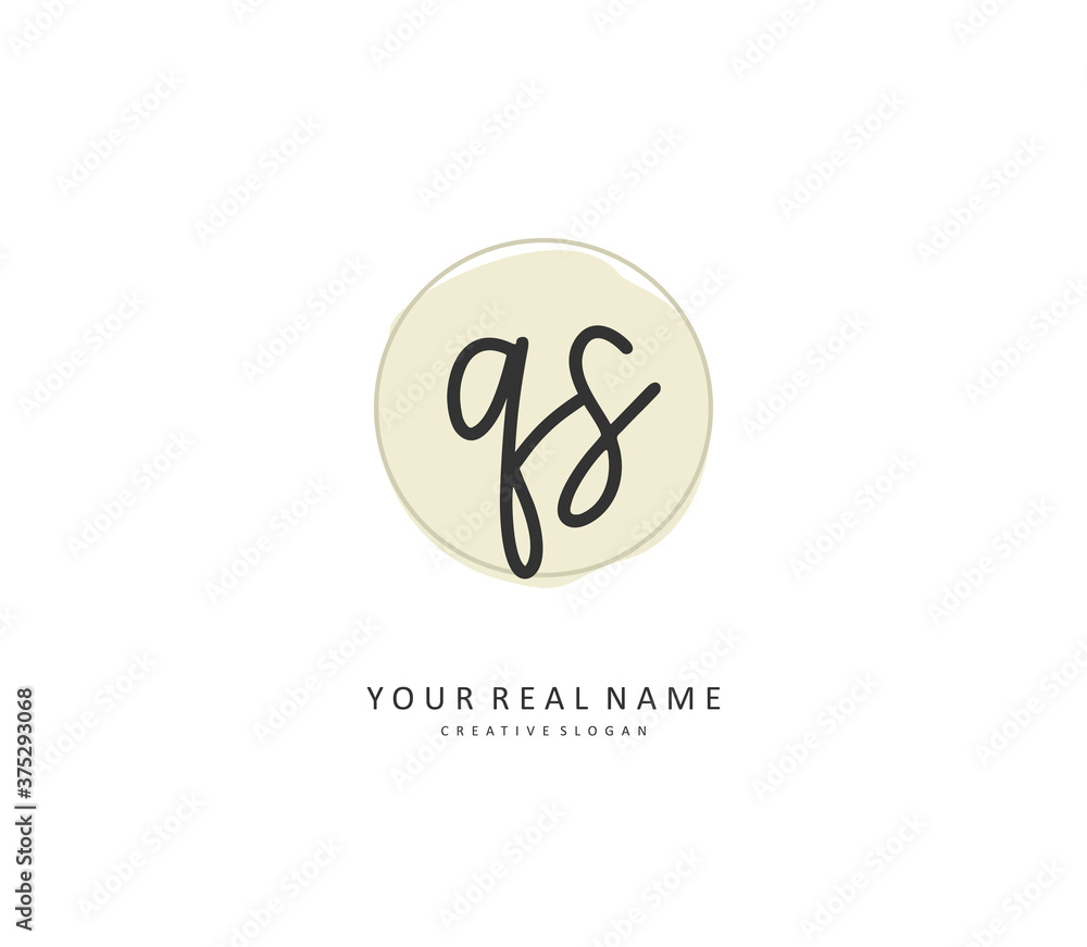 Q S QS Initial letter handwriting and signature logo. A concept handwriting initial logo with template element. Q S QS Initial letter handwriting and signature logo. A concept handwriting initial logo with template element.