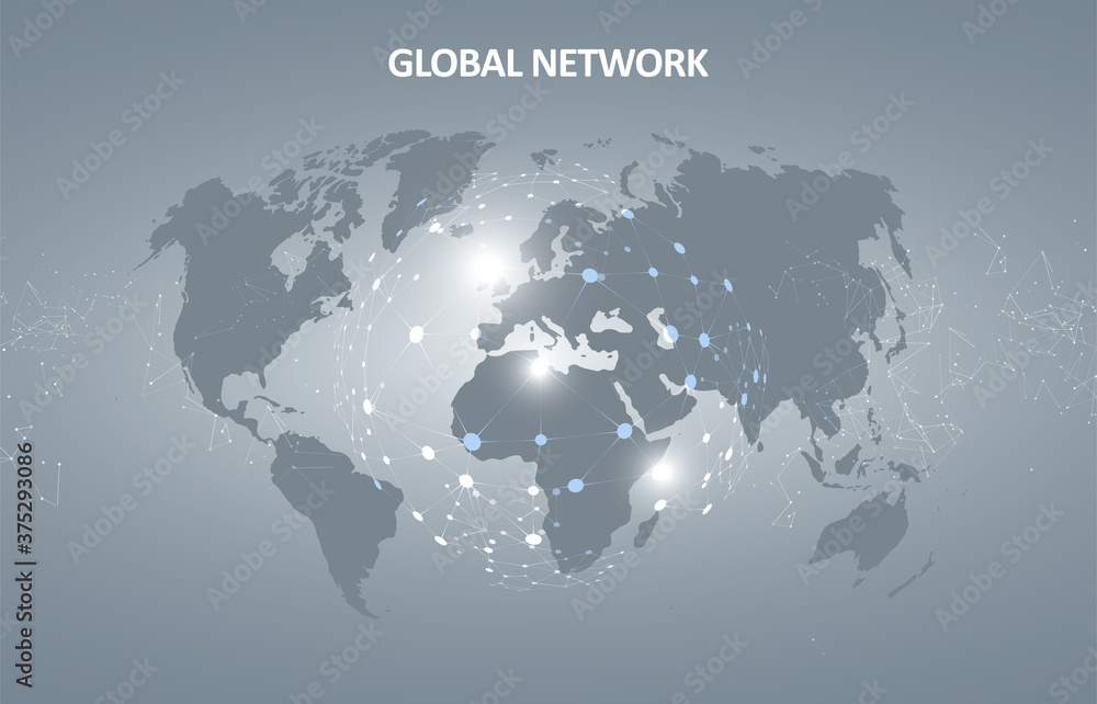 Naklejka premium Abstract global technology background