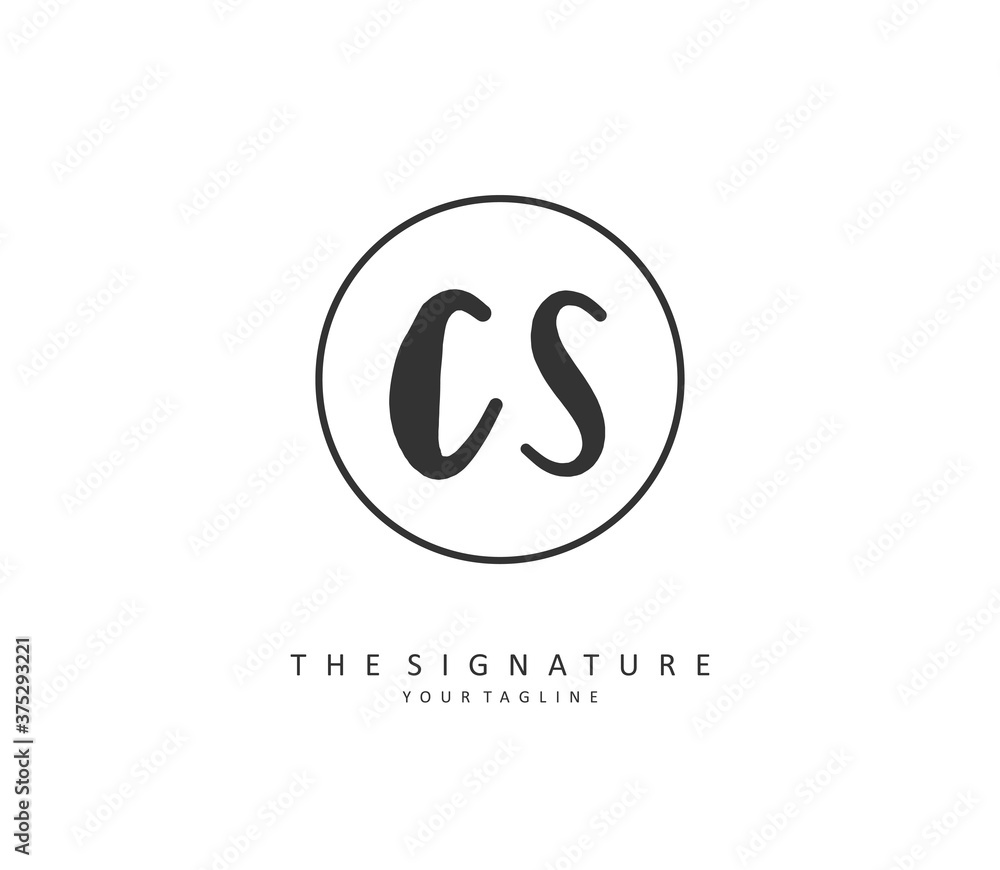 C S CS Initial letter handwriting and signature logo. A concept handwriting initial logo with template element. C S CS Initial letter handwriting and signature logo. A concept handwriting initial logo with template element.