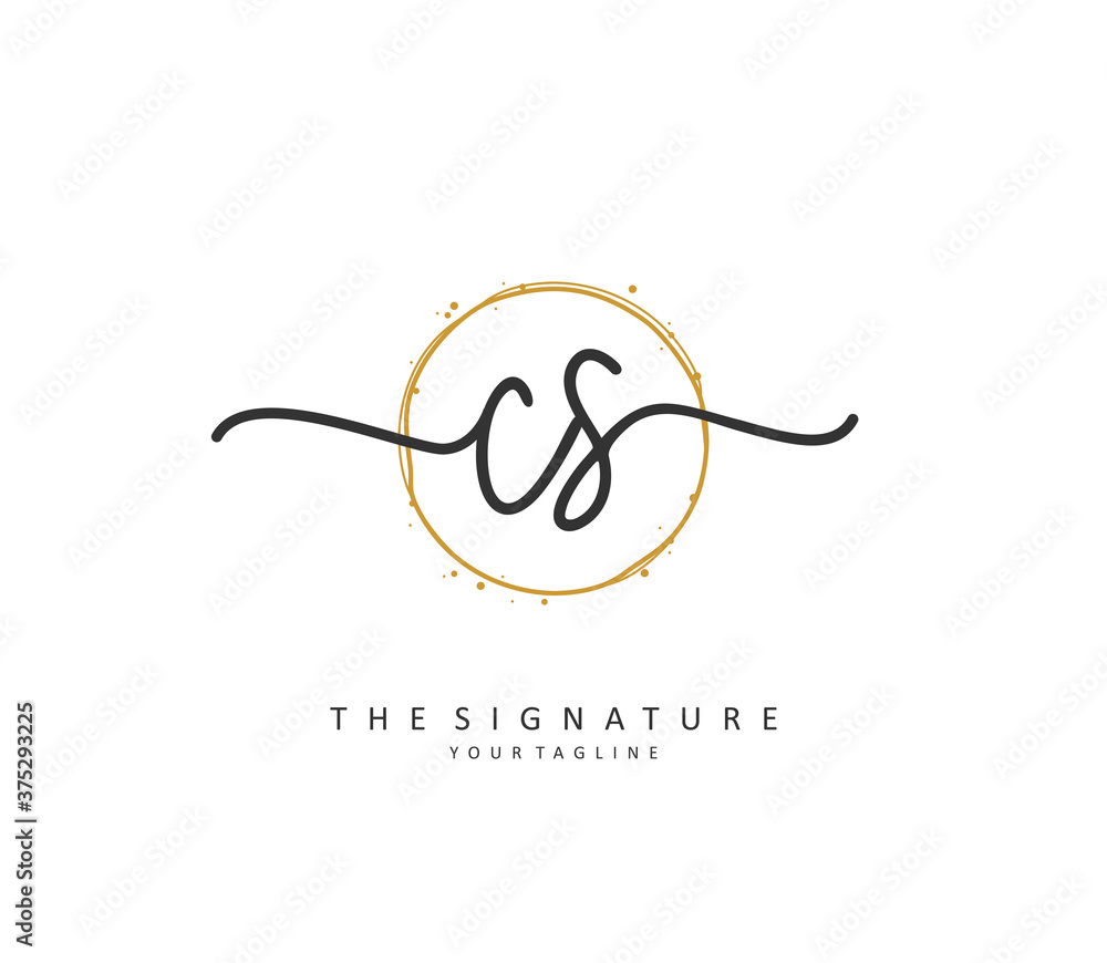C S CS Initial letter handwriting and signature logo. A concept handwriting initial logo with template element. C S CS Initial letter handwriting and signature logo. A concept handwriting initial logo with template element.