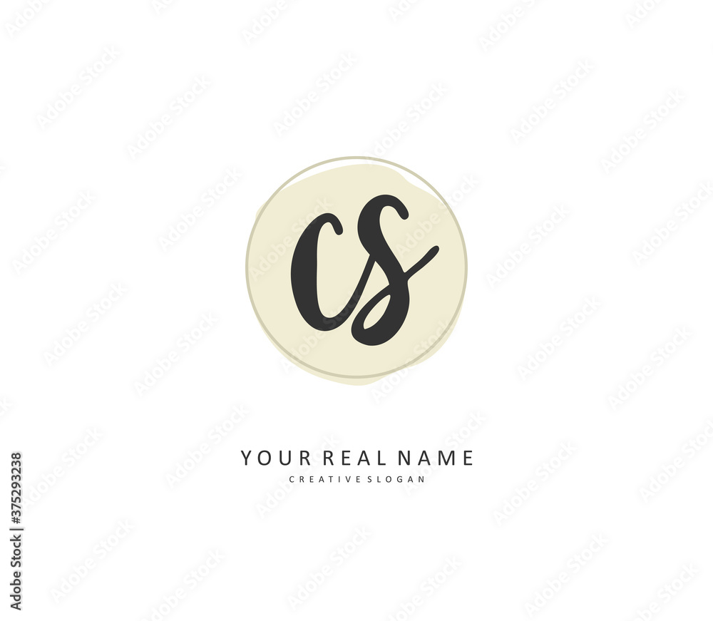 C S CS Initial letter handwriting and signature logo. A concept handwriting initial logo with template element. C S CS Initial letter handwriting and signature logo. A concept handwriting initial logo with template element.