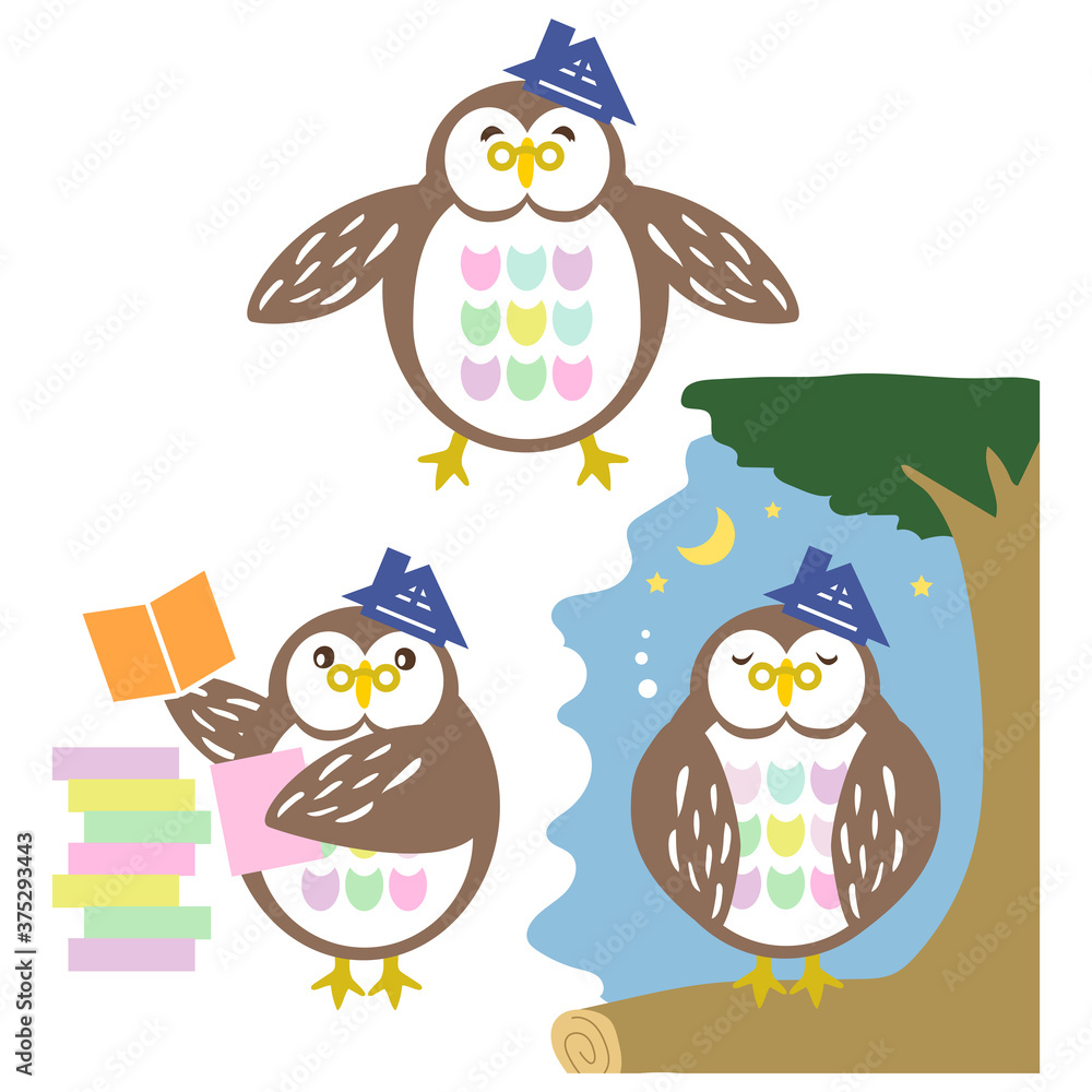 Obraz premium ふくろう owl キャラクター