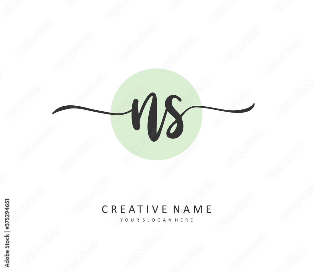 N S NS Initial letter handwriting and signature logo. A concept handwriting initial logo with template element. N S NS Initial letter handwriting and signature logo. A concept handwriting initial logo with template element.