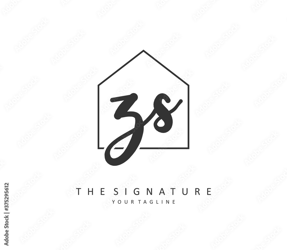 Z S ZS Initial letter handwriting and signature logo. A concept handwriting initial logo with template element. Z S ZS Initial letter handwriting and signature logo. A concept handwriting initial logo with template element.