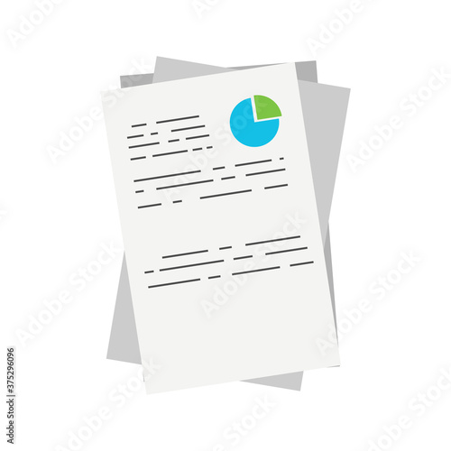 paper reports and presentations flat illustration vector