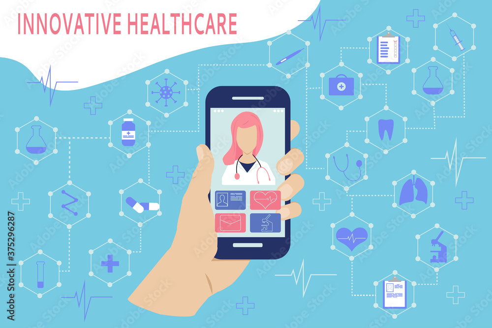 Video of a user calling a doctor using a healthcare app on a smartphone and professional online medical consultation. Innovative healthcare concept, doctor in a virtual environment. Video of a user calling a doctor using a healthcare app on a smartphone and professional online medical consultation. Innovative healthcare concept, doctor in a virtual environment.