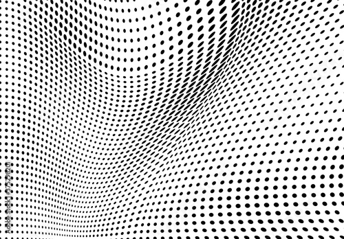 Abstract halftone wave dotted background
