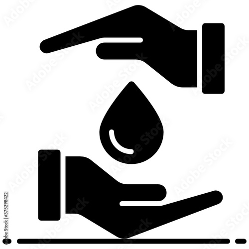 
Hand holding blood, icon design of blood donation 
