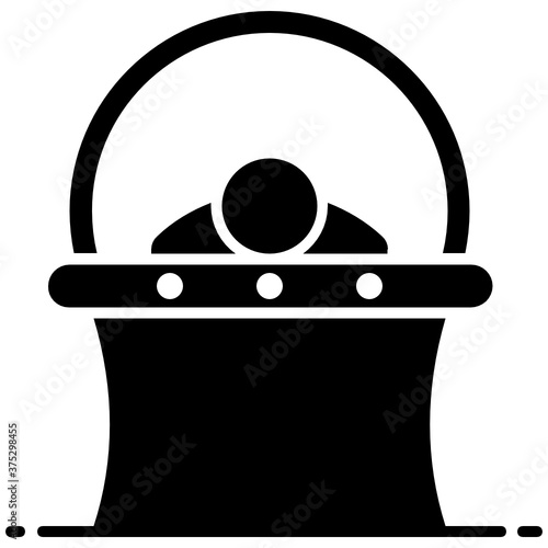 
Ct scan icon, computed tomography machine in editable style 
