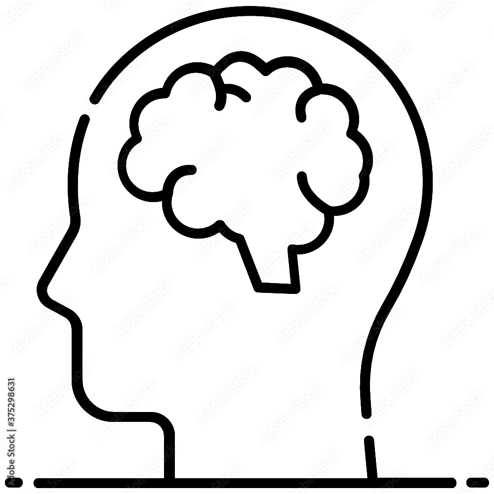 Brain icon vector design, human head in editable design
Brain icon vector design, human head in editable design