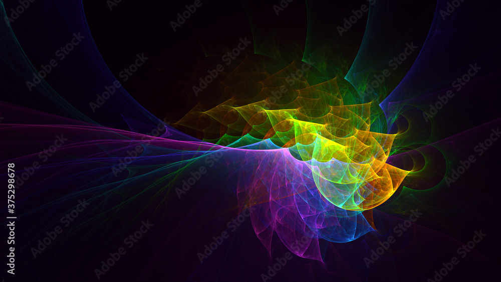 3D rendering abstract multicolor fractal light background 3D rendering abstract multicolor fractal light background