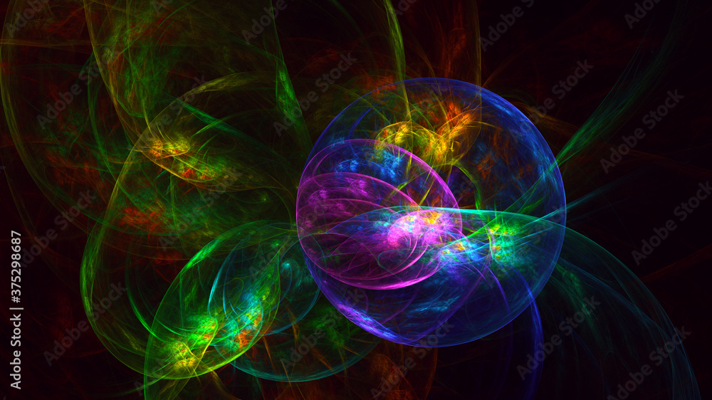 Obraz premium 3D rendering abstract multicolor fractal light background