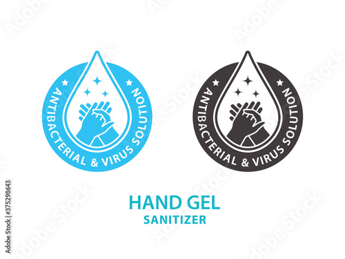 Hand gel sanitizer logo. Vector illustration.