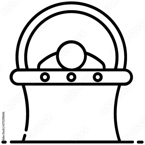 
Ct scan icon, computed tomography machine in editable style 
