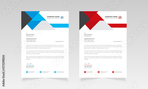 Modern company business letterhead design template