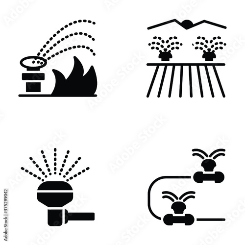 Set Of Irrigation Icons