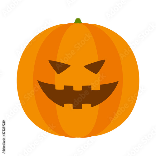 ハロウィンのジャック・オー・ランタンのイラスト。怖い顔をしている。