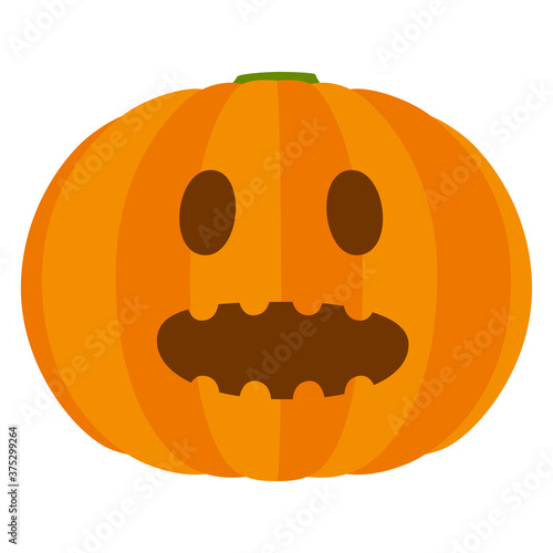 ハロウィンのジャック・オー・ランタンのイラスト。ユニークな表情をしている。