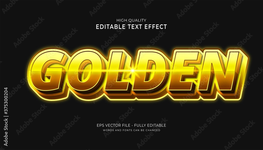 golden text style effect. editable font effect.