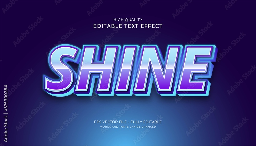 shine text style effect. editable font effect.