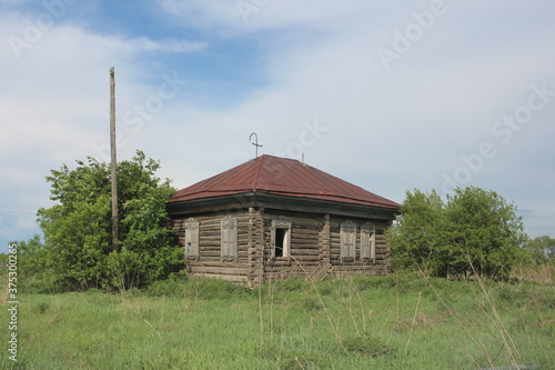an old abandoned wooden house in a Siberian village