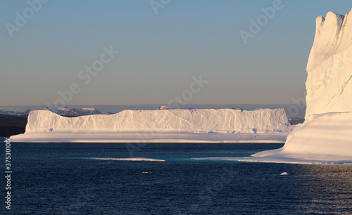 Icebergs in the background, landscape Greenland. photo