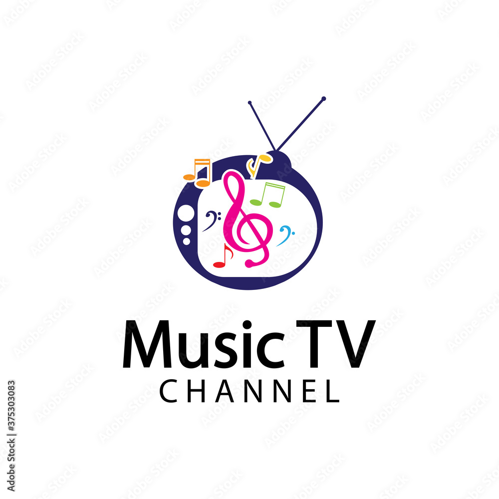 Music TV Logo Design Template.Music Channel Logo Template Design Vector, Emblem, Design Concept, Creative Symbol, Icon Music TV Logo Design Template.Music Channel Logo Template Design Vector, Emblem, Design Concept, Creative Symbol, Icon