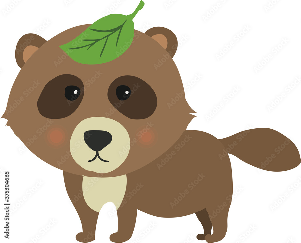 Vecteur Stock 頭の上に葉っぱを載せる可愛い狸のイラスト Adobe Stock Vecteur Stock 頭の上に葉っぱを載せる可愛い狸のイラスト Adobe Stock