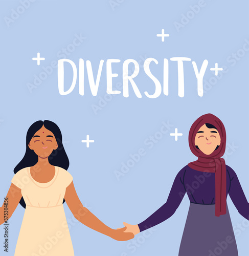 muslim and indian women cartoons vector design